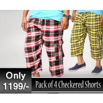 PACK OF 4 CHECKERED SHORTS - Men Clothing - Best Price in Pakistan - HitShop.pk